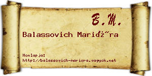 Balassovich Marióra névjegykártya